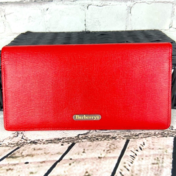 Burberry leather bifold wallet with inside Nova Check plaid cloth - Picture 1 of 16